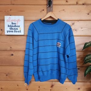 Robert Bruce 💙 Marina Vinatge Pullover Crewneck Sweater Shirt‎ Blue Stripe Sz M